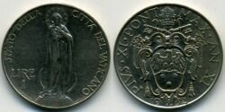 Монета Ватикан 1 лира 1932 г.