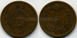 Монета Япония 2 сен 1881 г. 