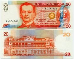 Банкнота ( бона ) Филиппины 20 писо 2009 г.