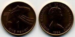 Монета Остров Святой Елены 1 пенни 1984 г.