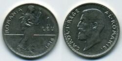 Монета Румыния 1 лей 1914 г.