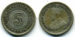 Монета Стрейтс-Сетлментс 5 центов 1926 г. Георг V