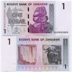 Банкнота ( бона ) Зимбабве 1 доллар 2007 г.