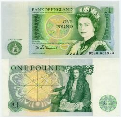 Банкнота ( бона ) Великобритания 1 фунт 1978-84 г.