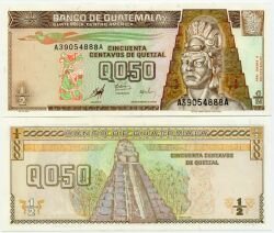 Банкнота ( бона ) Гватемала 1/2 кетцалей 1998 г.