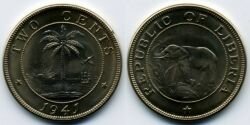 Монета Либерия 2 цента 1941 г.