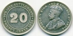 Монета Стрейтс-Сетлментс 20 центов 1935 г.