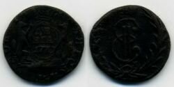 Монета Сибирь деньга 1770 г. КМ