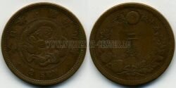 Монета Япония 2 сен 1876 г. 