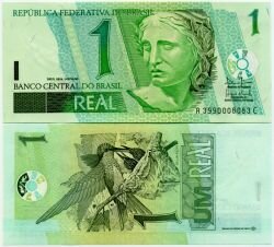 Банкнота ( бона ) Бразилия 1 реал 2003 г.