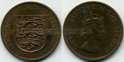 Монета Джерси 1/12 шиллинга 1957 г. Елизавета II