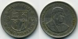 Монета Маврикий 1 рупия 1987 г. 
