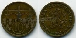 Монета Чехословакия 10 хеллеров 1933 г.
