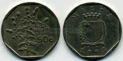 Монета Мальта 50 центов 1995 г. 