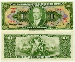 Банкнота ( бона ) Бразилия 10 крузейро ND.