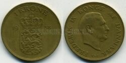 Монета Дания 1 крона 1958 г. Фридерик IX