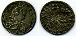 Монета Бранденбург 1 крейцер 1753 г.