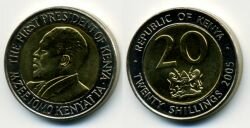 Монета Кения 20 шиллингов 2005 г.