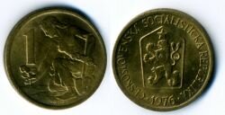 Монета Чехословакия 1 крона 1976 г.