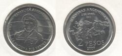 Монета Аргентина 2 песо 2007 г.