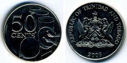 Монета Тринидад и Тобаго 50 центов 2003 г.