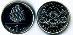 Монета Латвия 1 лат 2006 г. Шишка