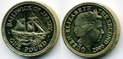 Монета Джерси 1 фунт 2005 г.