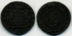 Монета Сибирь копейка 1778 г. КМ