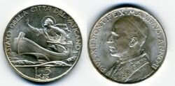 Монета Ватикан 5 лир 1940 г.