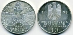 Монета ФРГ 10 марок 1998 г.