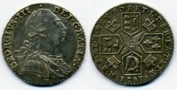 Монета Англия шиллинг 1787 г.