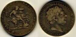 Монета Англия 1 крона 1820 г.