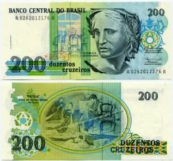 Банкнота ( бона ) Бразилия 200 крузейро ND.