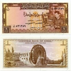 Банкнота ( бона ) Сирия 1 фунт 1982 г.