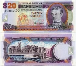 Банкнота ( бона ) Барбадос 20 долларов 2000 г.