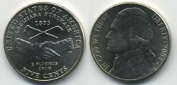 Монета США 5 центов 2004 г. Louisiana Purchase