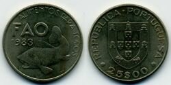 Монета Португалия 25 эскудо 1983 г. FAO
