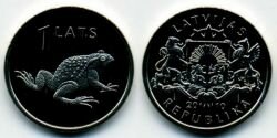 Монета Латвия 1 лат 2010 г." Жаба".