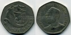 Монета Гамбия 1 даласи 1987 г.
