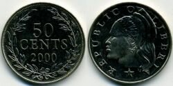 Монета Либерия 50 центов 2000 г.