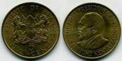 Монета Кения 5 центов 1971 г.