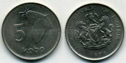 Монета Нигерия 5 кобо 1976 г.