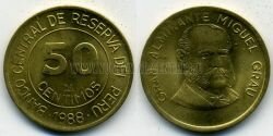 Монета Перу 50 сентимо 1988 г. 