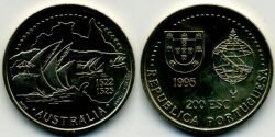 Монета Португалия 200 эскудо 1995 г."Австралия 1522-1525".