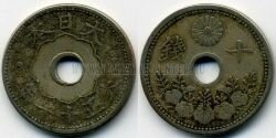 Монета Япония 10 сен 1922 г. 