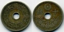 Монета Япония 10 сен 1923 г. 